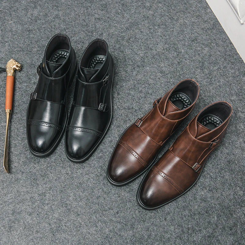 Dan | Ankle Boots with Leather Double Buckle